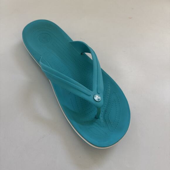 Crocs Flip Flops Blue Comfortable Beach Sandals Mens 13 Washable - Picture 3 of 10
